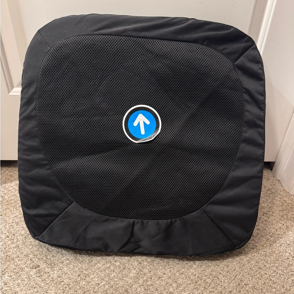 Black Seat Cushion with Blue Logo